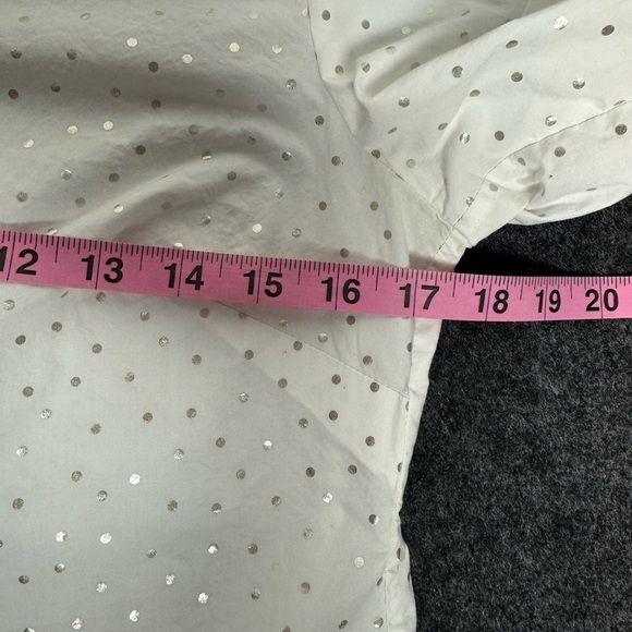 Boden The Classic Shirt White Button-Up with Silver Dots - Picture 3 of 6
